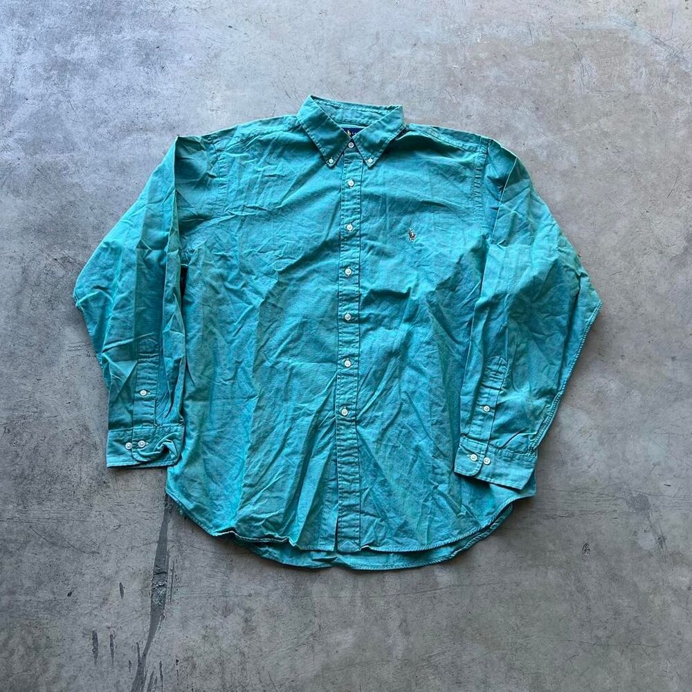 Green Polo Ralph Lauren button up classic fit Mens size 18